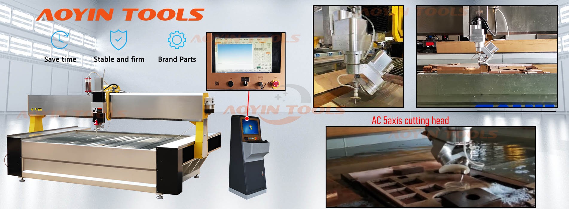 Gantry Type Cutting Table and AC 5axis Cutting Head