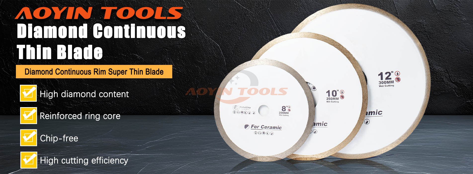 Continuous Rim Diamond Tile Cutting Blade